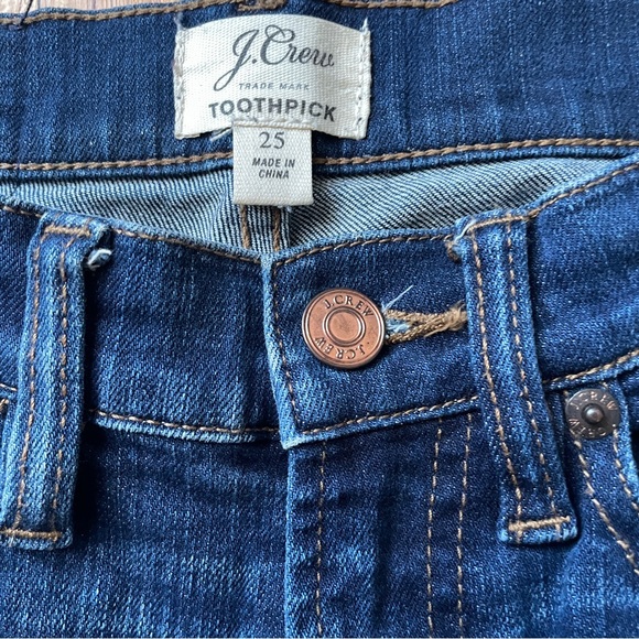J. Crew Blue Toothpick Skinny Jeans Sz 25 - Picture 3 of 9